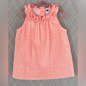 Janie and Jack - Girls peach ruffle neckline sleeveless top (Size 5t)